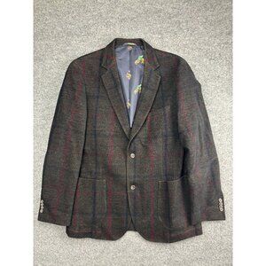 Flynt Lucas Sport Coat Blazer Men's 42r Brown Red Wool Blend